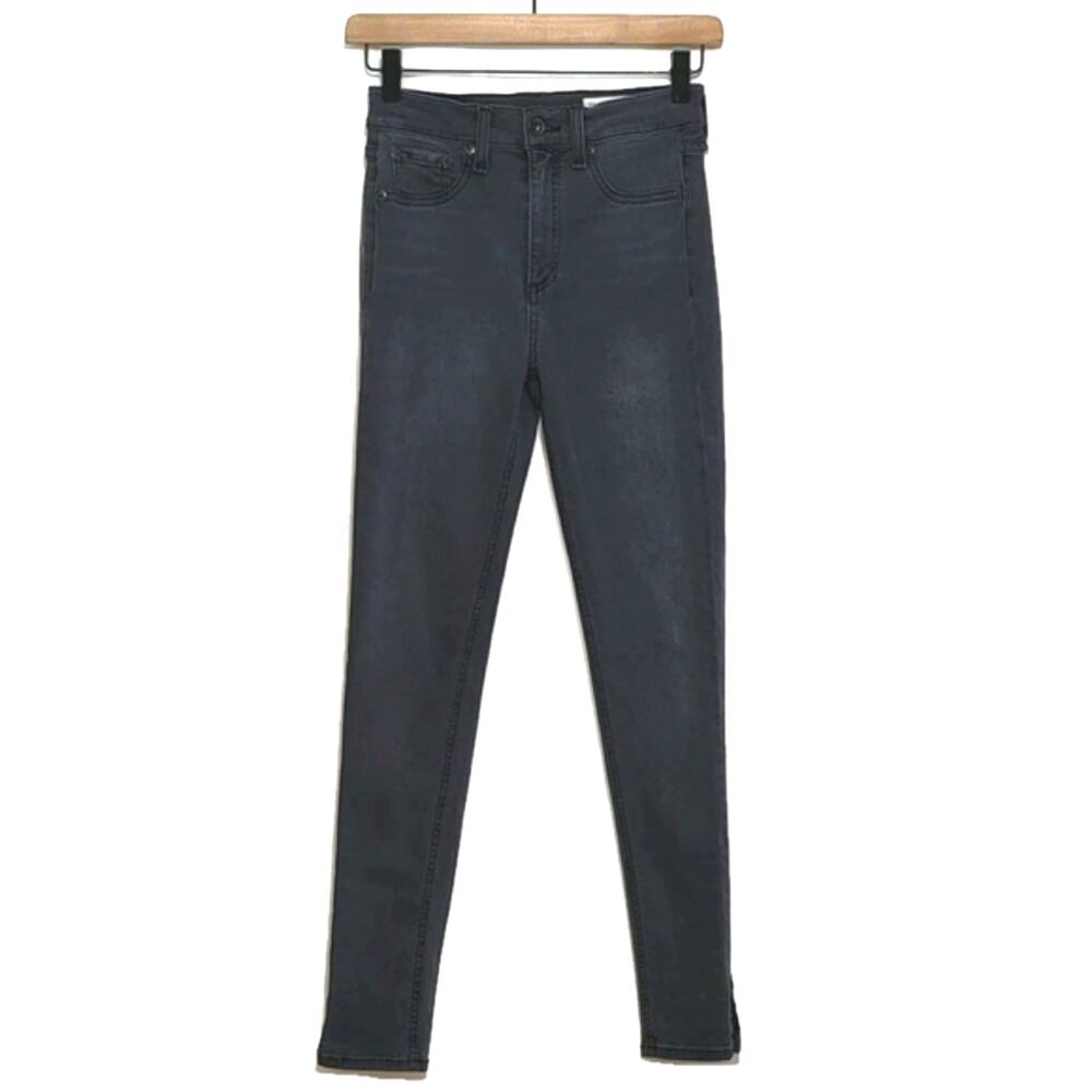 Rag & Bone High Rise Ankle Skinny Jeans Gray Denim Size 25 Casual Chic